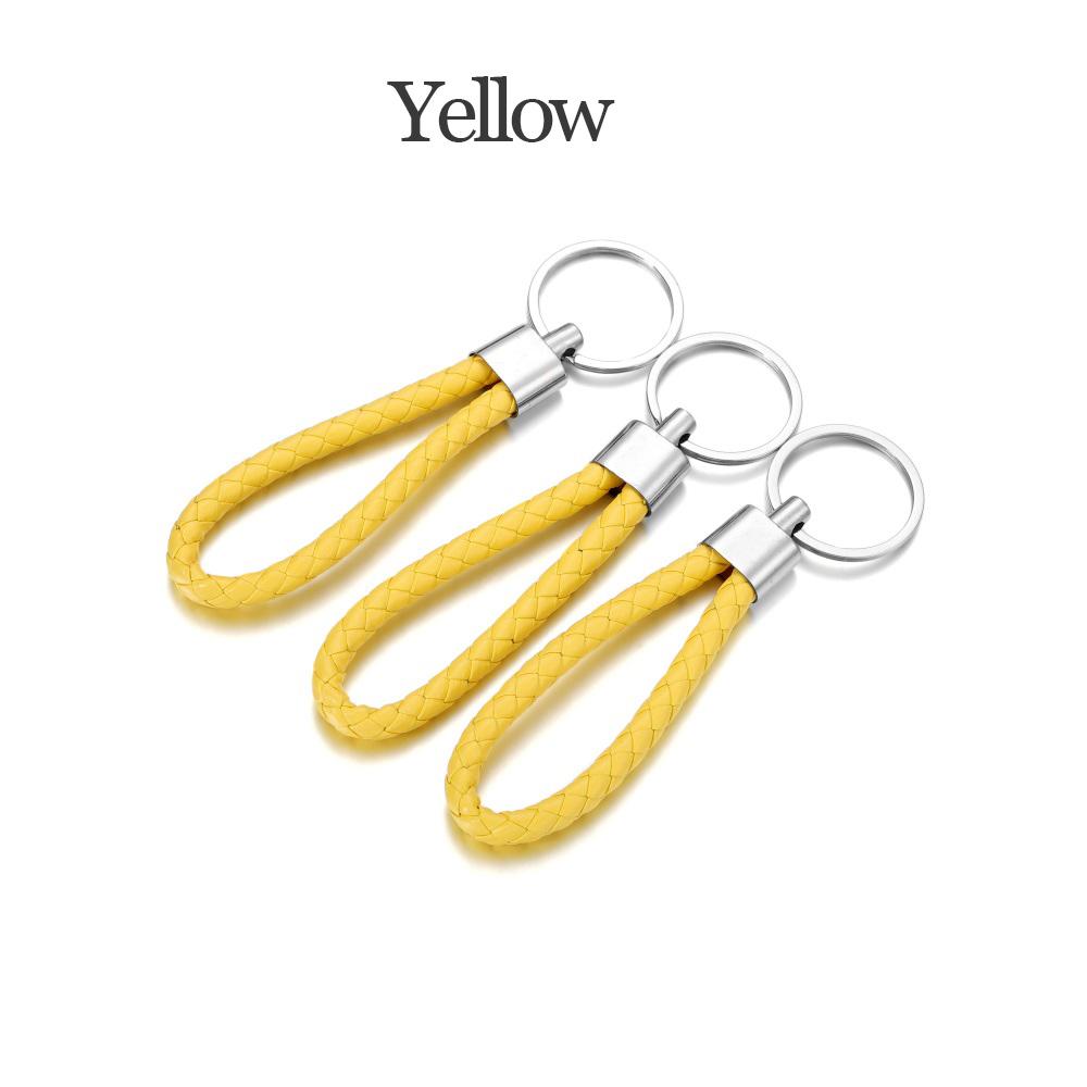 5Pcs/Pack PU Leather Braided Woven Rope Keychain DIY Bag Pendant Key Chain Holder Car Keyring Simple Multiuse Key Holder Gifts