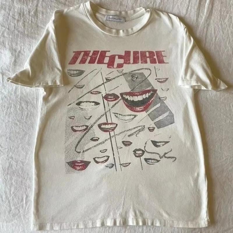 

The Cure Bands 90s Rare Design Unisex Summer New Casual Fashion Cotton Tshirt Cheap Clothing Y2k Clothes Unisex Unisexs Tshirts 4XL