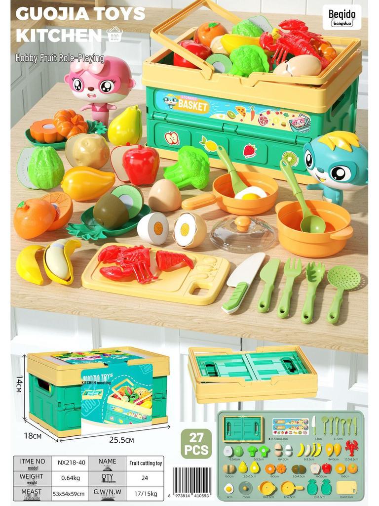 Chopping Fun Kitchen Toy Set: Children's Vegetables & Fruits Role-Playing Educational Toy