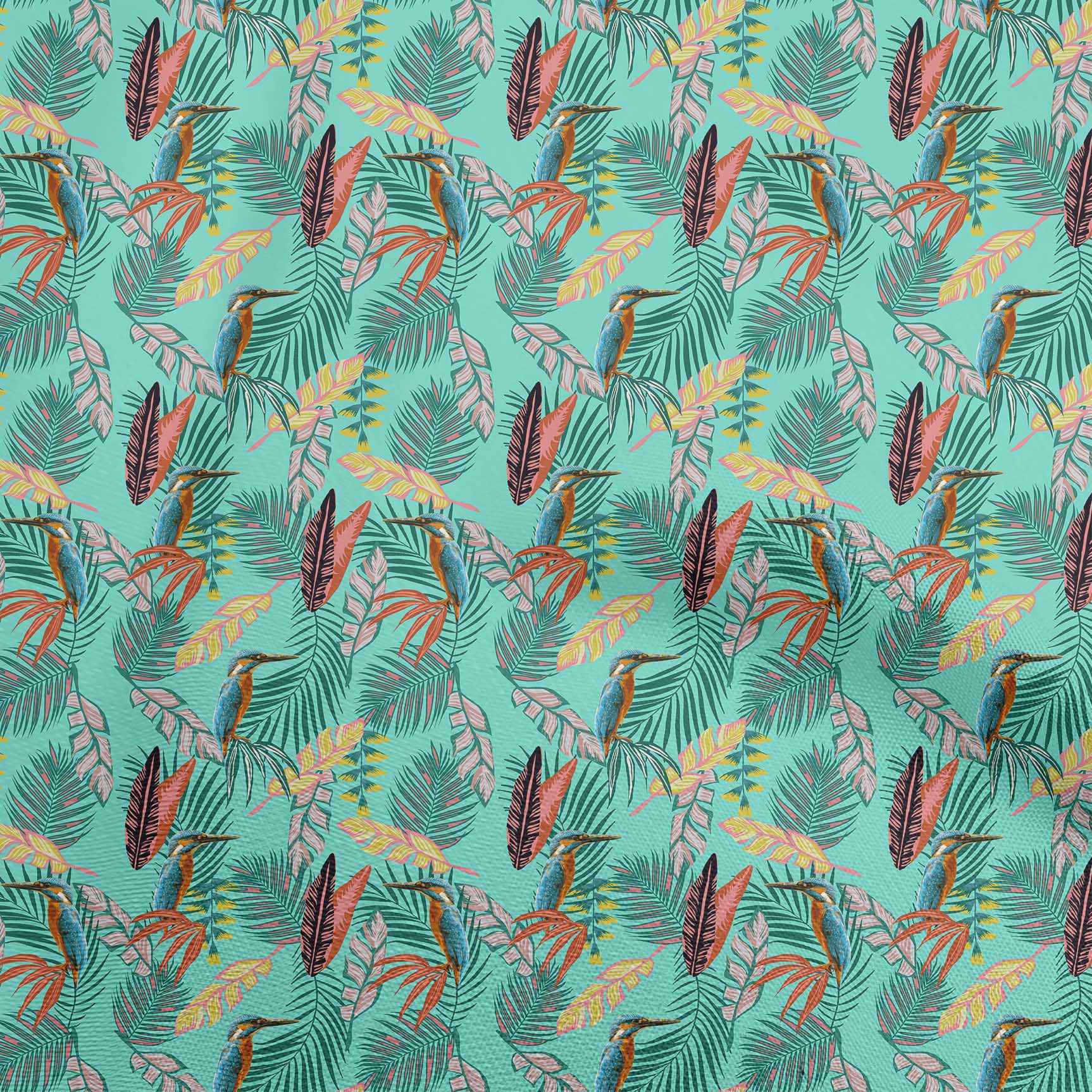 

oneOone Cotton Poplin Light Green Fabric Tropical Leaf Craft Projects Decor Fabric Printed By The Yard 42 Inch 42 Inch Wide - Viscose Chiffon бірюзові зелений колір
