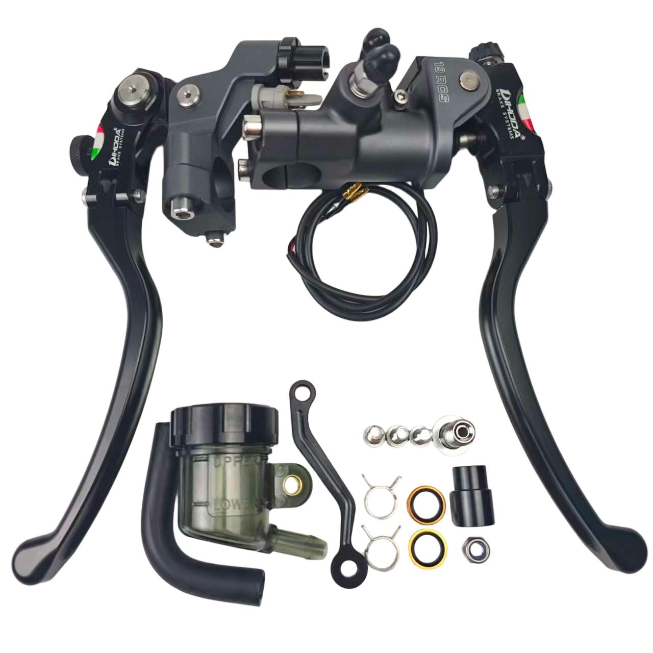 

19RCS Radial Brake Hydraulic Clutch Master Cylinder Kit CNC Aluminum 7/8 Handlebar Mount Universal Fit for Sport Bikes сірий колір