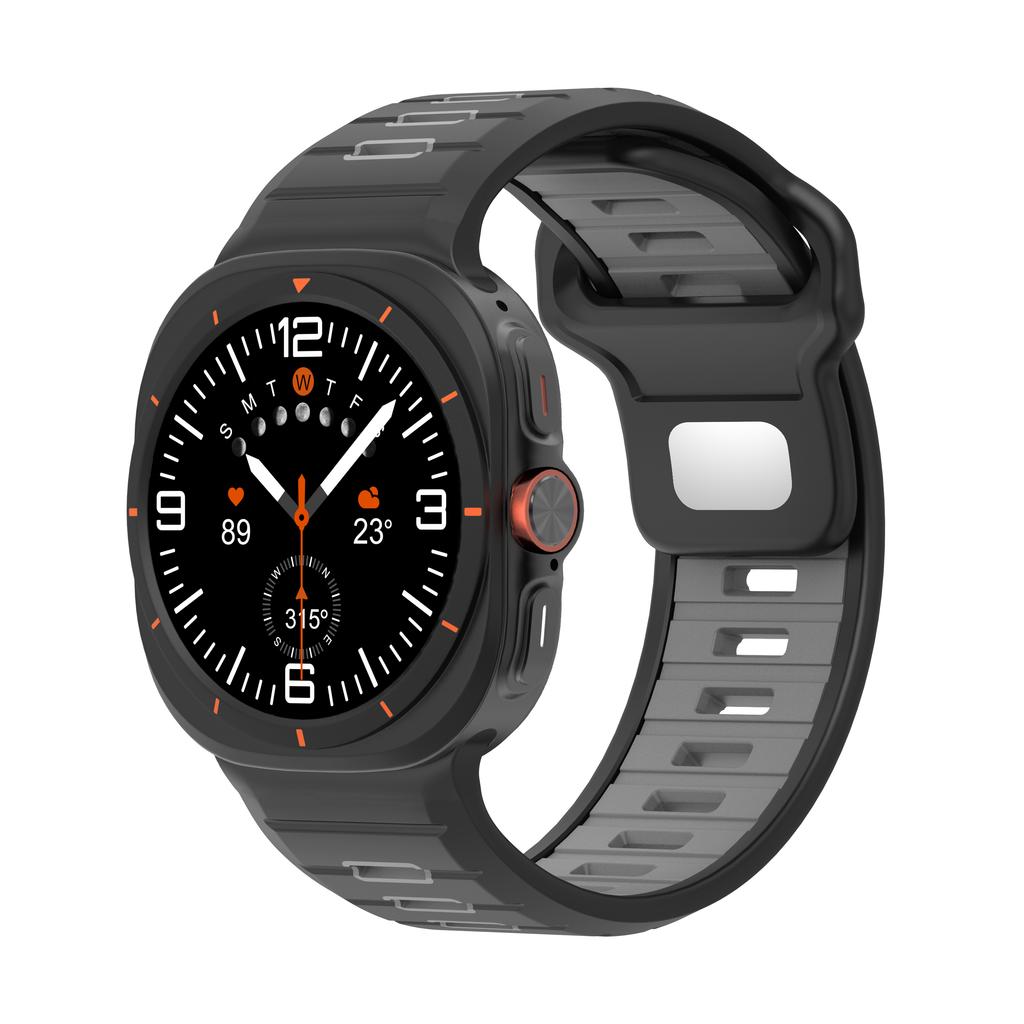 Sports Silicone Strap For Samsung Galaxy Watch Ultra 47mm Soft Loop Two Color Band For Samsung Galaxy 7 Ultra No Gaps Watchband