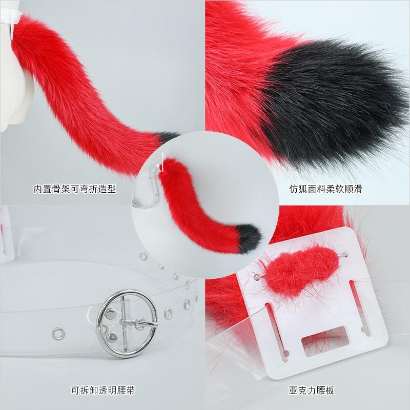 Flauschiges Katzenohr-Schwanz-Set für Erwachsene Cosplay Kostüm Kätzchen-Thema Plüsch-Accessoire Fantasy Rollenspiel