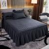 Black Pink White Khaki Yarn Dyed Washed Cotton Bed Skirt Pillowcases Bedclothes Mattress cover Bedspread Bed Linen Home Textile