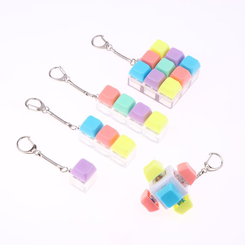 1Pcs Boys Girls Anti Stress Finger Keyboard Games Keychain Without Light 9 Keyboard Key Toy For Adults Antistress Toys
