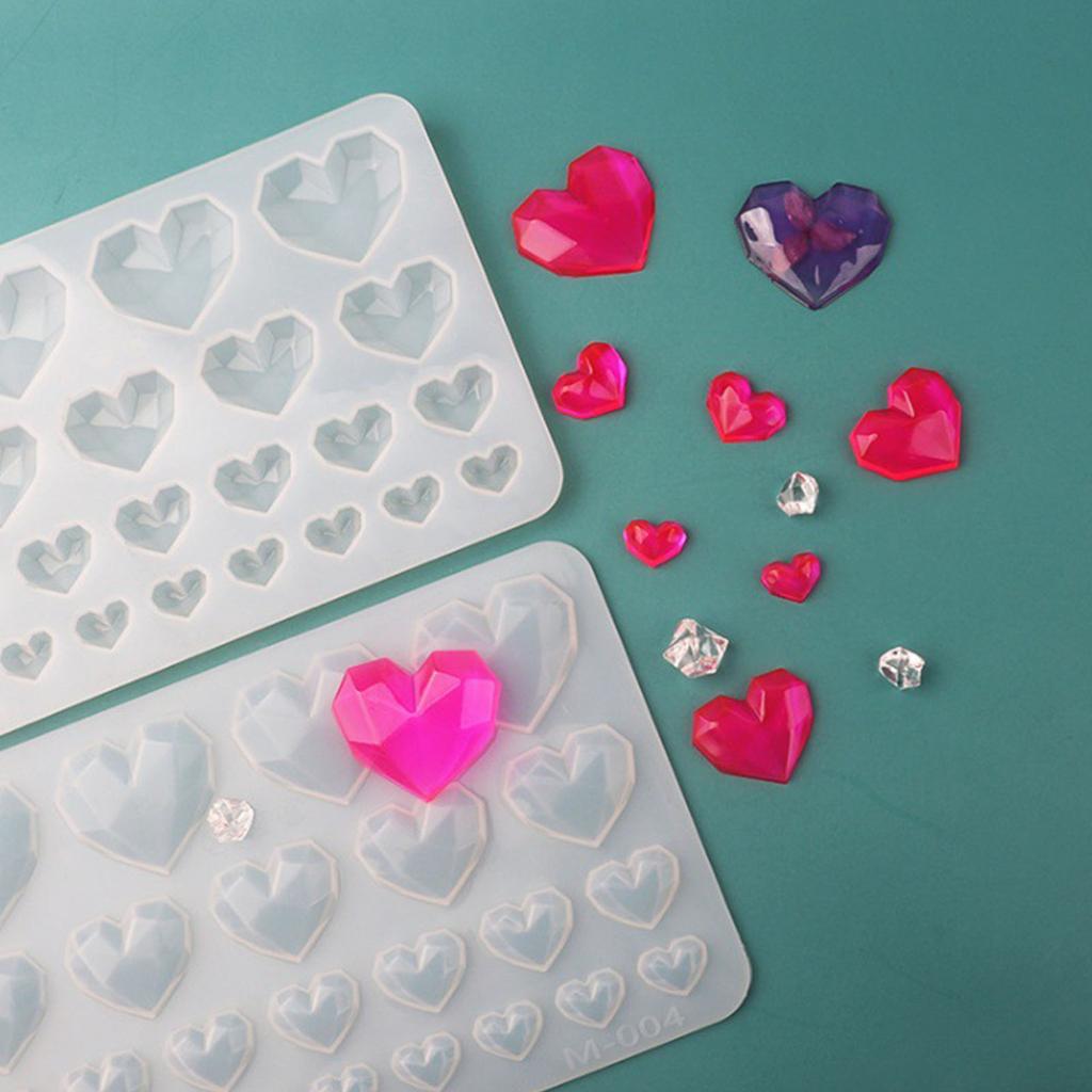 Crystal Epoxy Resin Mold Heart Shaped Earrings Pendants Casting Mold Silicone Mould DIY Crafts Jewelry Making Tools