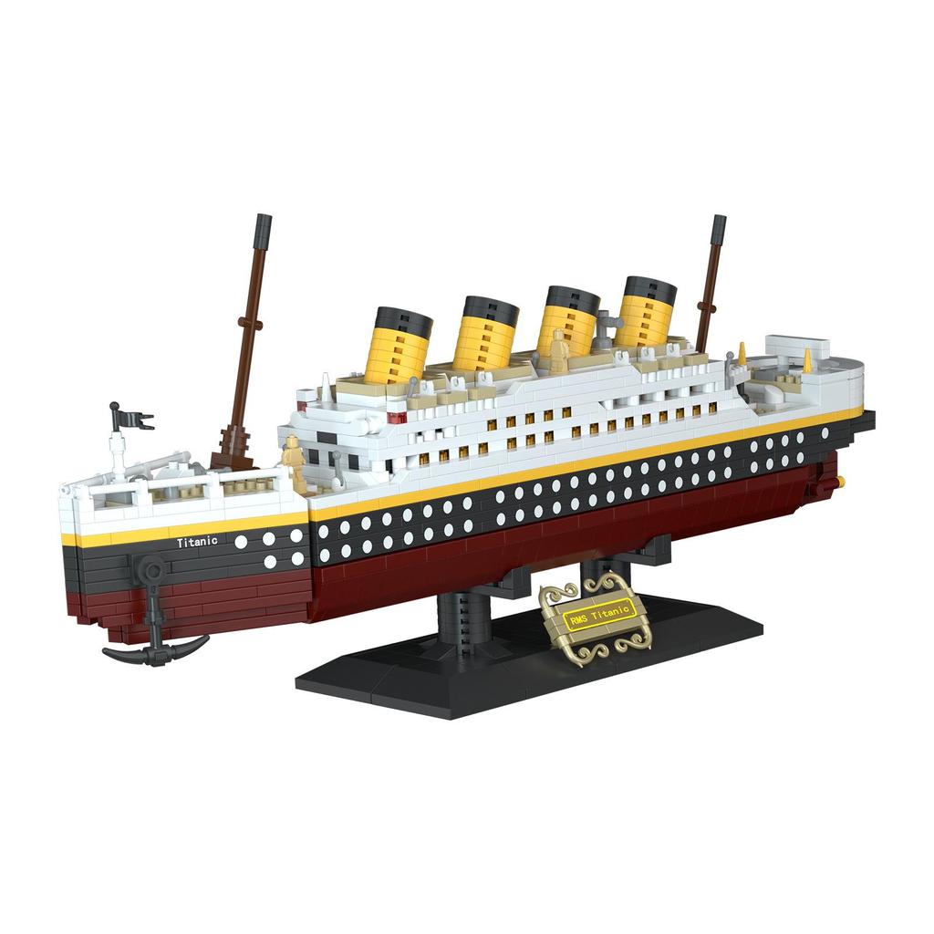 Titanic Giant Ocean Liner Model: High-Difficulty Assembly, Compatible with LEGO.