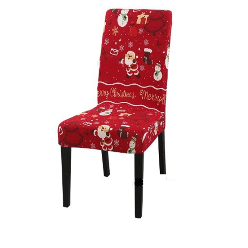 Рождественские чехлы на стулья, эластичные моющиеся чехлы на рождественские стулья, защитные чехлы для кухни, домашней столовой Christmas A