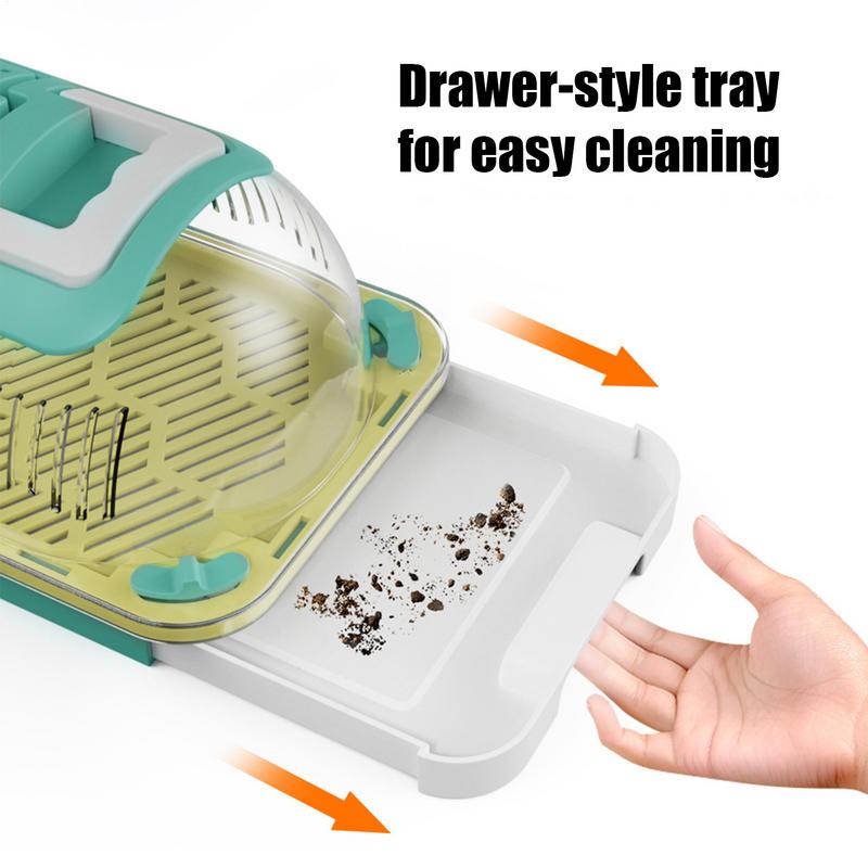 Clear Terrarium Box Breathable Portable Reptile Breeder Boxes Wear-Resistant Chameleons Keeper with Handle for Gecko Bearded