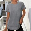 Women Tops Round Neck Short Sleeve Loose Fit Tee Shirt Pure Color Soft Breathable Fabric Summer Tops Casual Sporty Wear