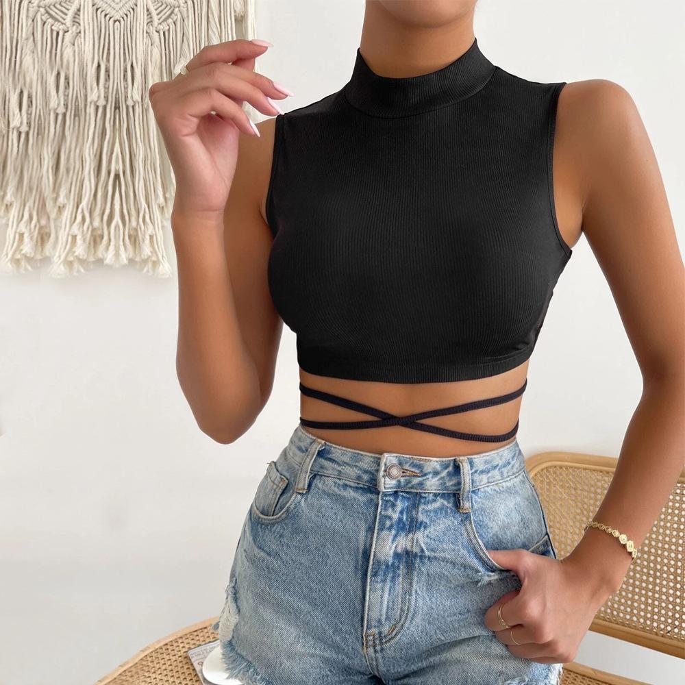 New Summer Casual Temperament Slim Fit Sexy Vest T-Shirt Sleeveless Suspender Versatile Top Strapless Women