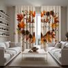 2pcs set HD Thanksgiving pine cone Maple Leaf decorative curtain White tie digital printed curtain Home Decoration style Deco