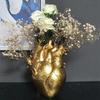 Art Style Vase Resin Ornaments Anatomical Flower Plant Container Heart Shape Flower Vase  Desktop