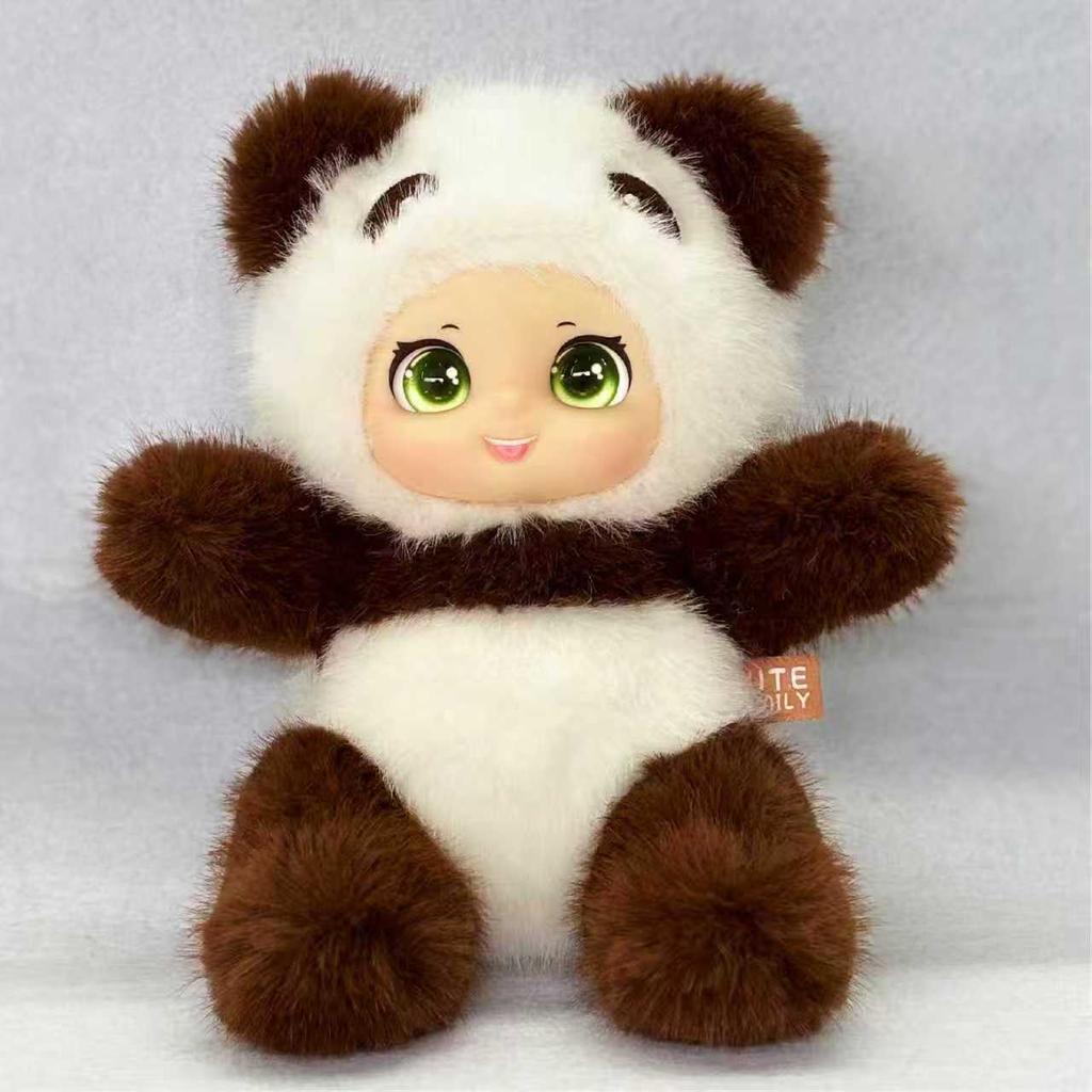 Cute Family Vinyl Doll Cute Bear Sheep Rabbit Frog Plush Pendant Bag Cute Little Doll Treasure