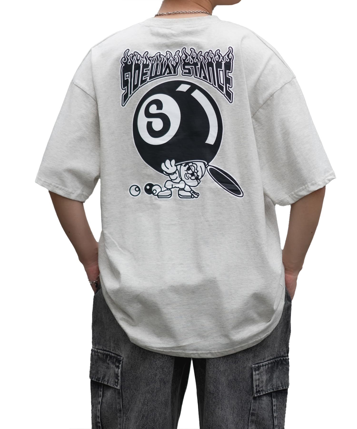 

IMPROMES Casual SIDEWAYSTANCE Men s Short Sleeve Ball Print T-Shirt, Oatmeal