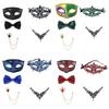 Couple Masquerade Masks Set Venetian Style Half Face Mask for Men Women Prince Gold Powder Painted Mask Princess Lace Mask
