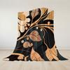 Vintage Leaf Floral Print Flannel Blanket Warm Soft Halloween Christmas Decorative Couch Warm Cozy All-Season Gift