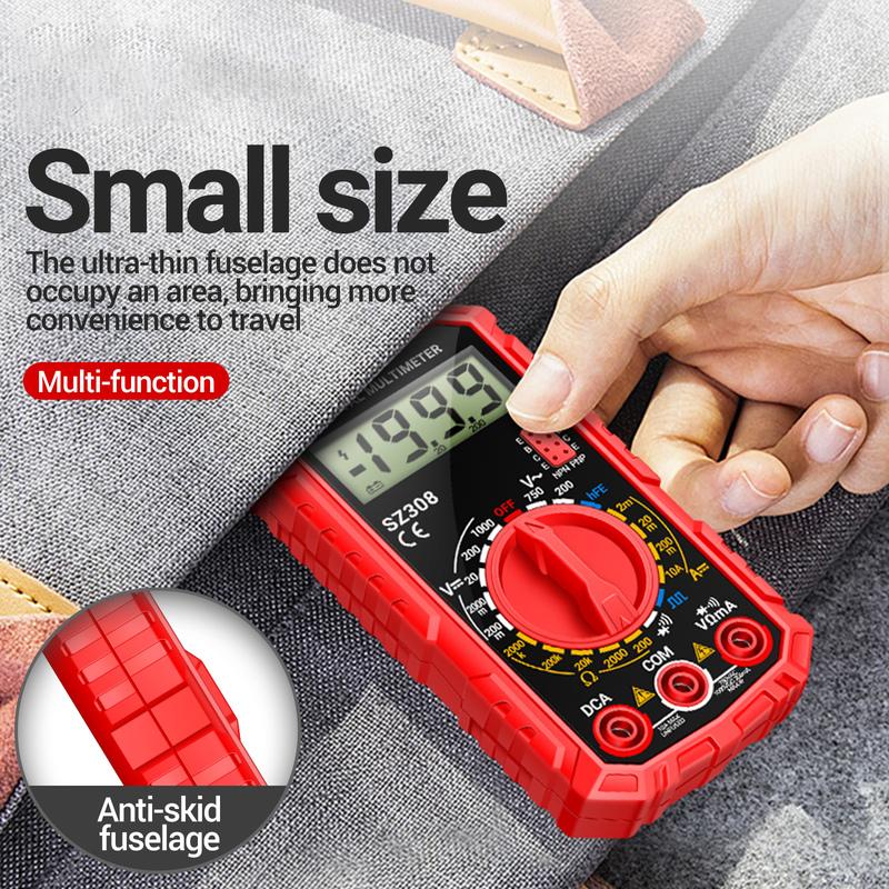 SZ308 1999 Counts Digital Multimeter Square Wave Tester Buzzer HFE Triode AC/DC Voltage Current Resistance Test Tool