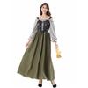 Robe médiévale Renaissance pour femme à manches longues Costume Cosplay Halloween Vintage Gothique Longue Robe Maxi avec Gilet