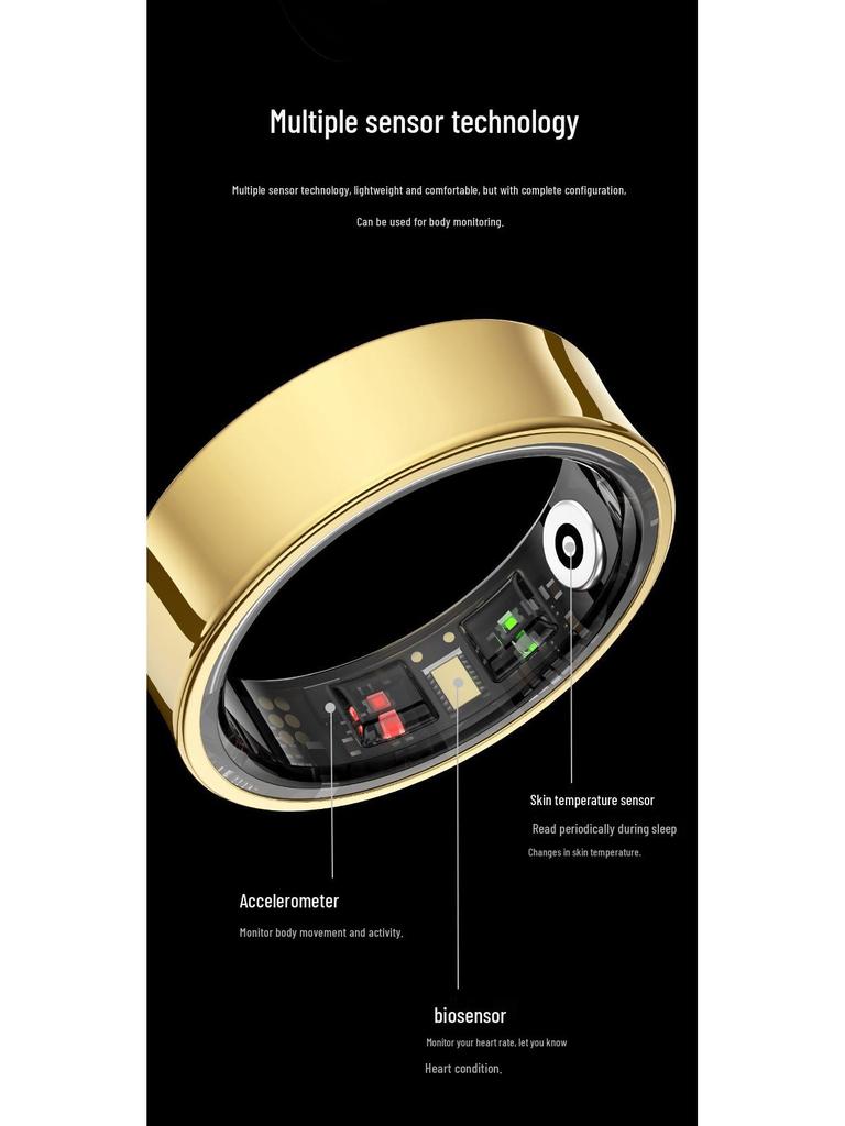R09 Smart Ring: Heart Rate, Blood Oxygen, Sleep, Sports Tracker, Waterproof, Bluetooth Photo, with Charging Case
