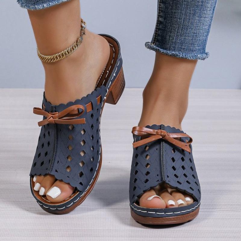 New Fish-mouth Hollowed-out Women's Shoes with Thick Heels and Versatile Sandals and Slippers