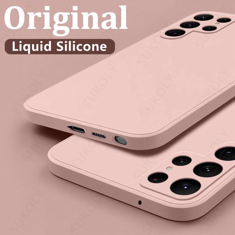 Case For Samsung Galaxy S24 S23 S22 S25 Ultra S24 FE A56 A55 A53 A54 A16 A17 5G S25 Edge Shockproof Liquid Silicone Phone Cover
