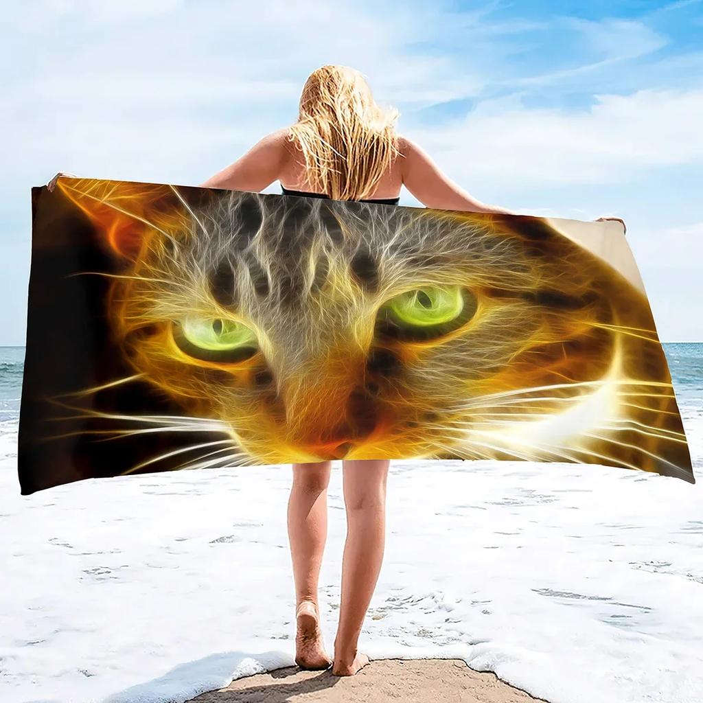 Kitten Cat Microfiber Beach Towel,Oversized Soft Absorbent Quick Dry Sand Free Thin Lightweight Beach Towel,Pool Swimming Towels