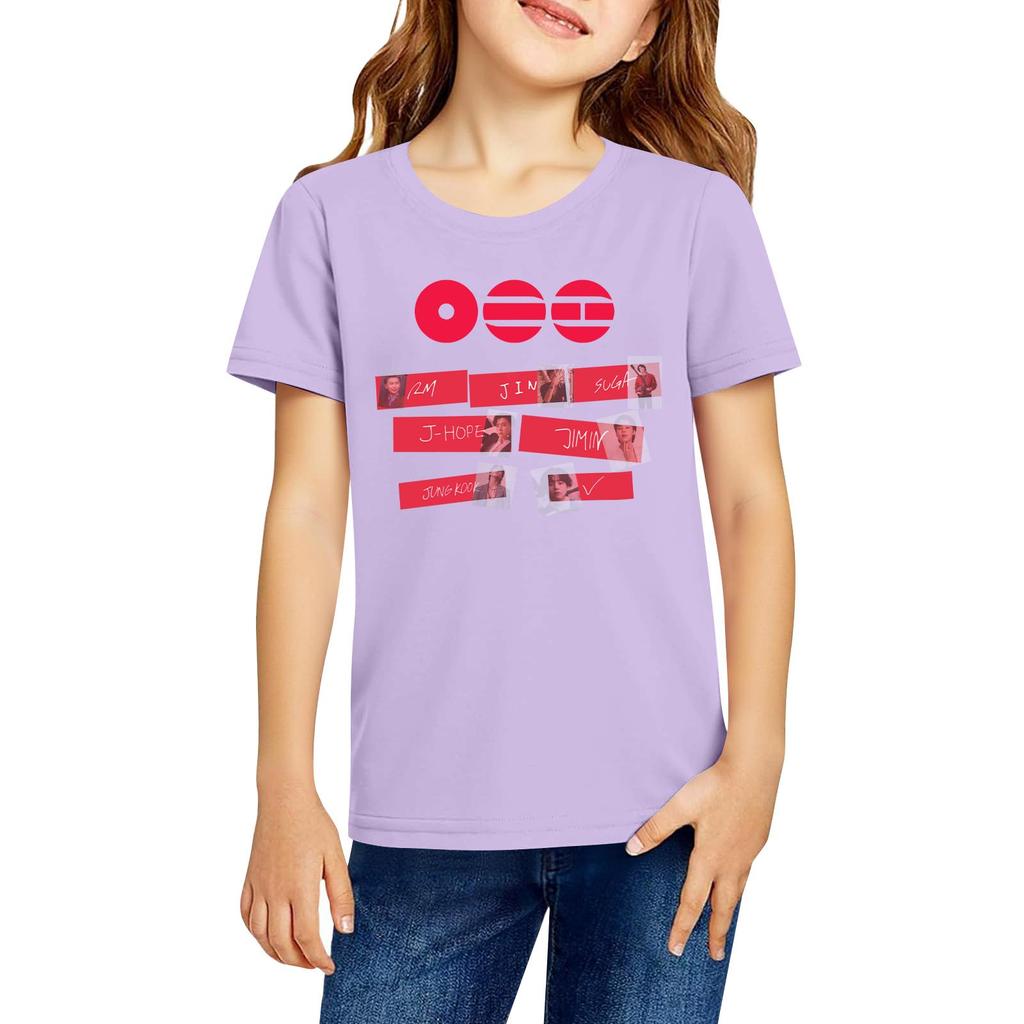 Modische Rundhals-Kurzarm-Arbeitskleidung bedruckte Oberteile für Kinder-Sommeroberteile