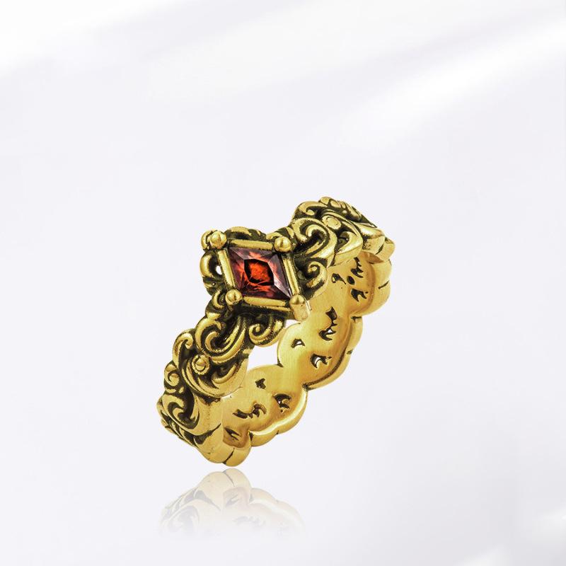 Black Gold Contemporary Vintage Ring For Women Adjustable Size With Style Geometric