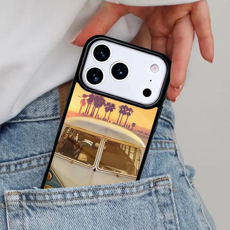 Combi Van Surf Soft Phone Case for iPhone 16e 15 14 13 12 17 Pro Max Plus Air 17pro Cover Coque