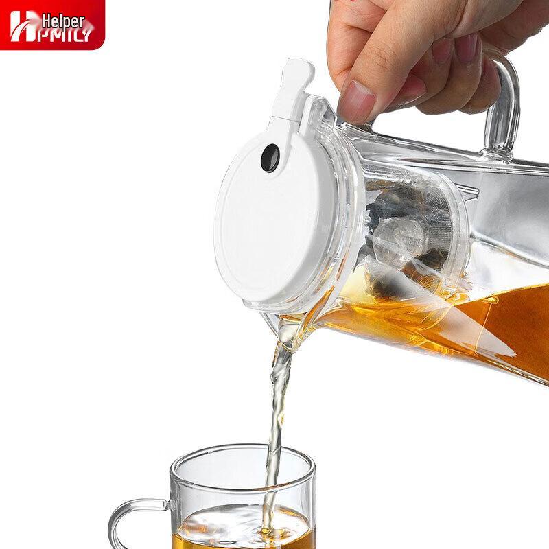 HPMILY Heat-Resistant Glass Teapot with Stainless Steel Infuser, 750ml