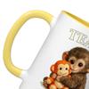 Baby Macaque Monkey Hugging Plush Coffee Cup Cute Monkey Drinkware for Office Home Gift for Animal Lovers Women Men