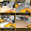 LUXTER 8-inch Sliding Compound Miter Saw with Single Bevel, Aluminum Cutting, Laser Guide, and 45° Woodworking Capability.