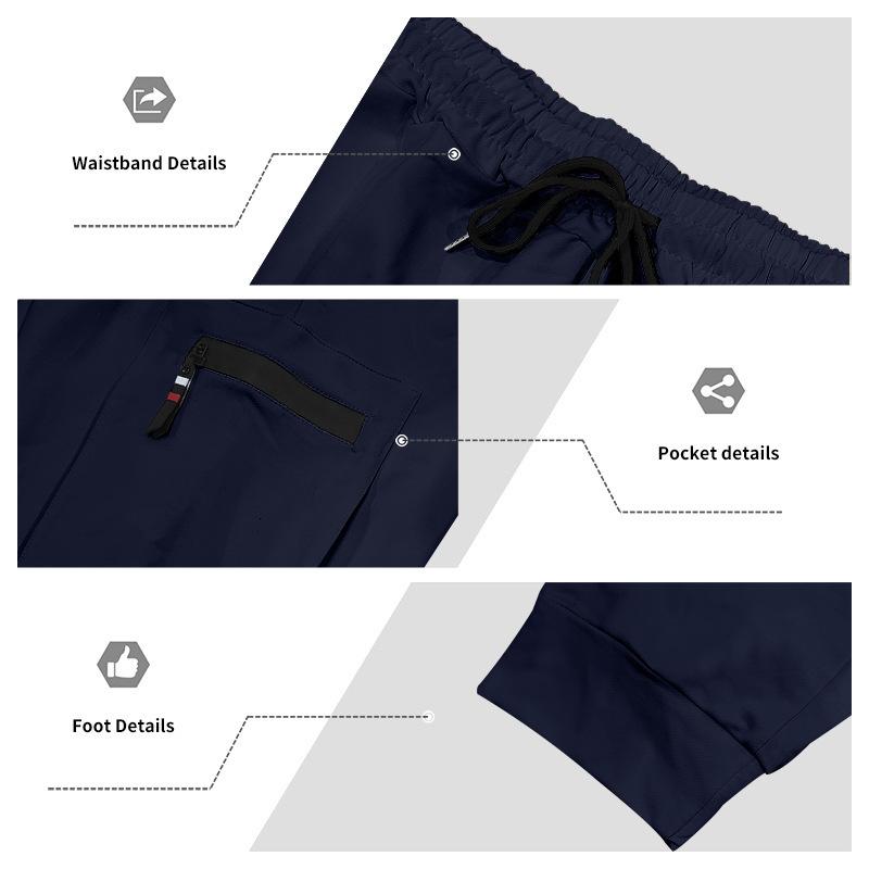Men's trousers men's summer sports multi-pocket zip workwear elastic Slim drawstring casual sweatpants