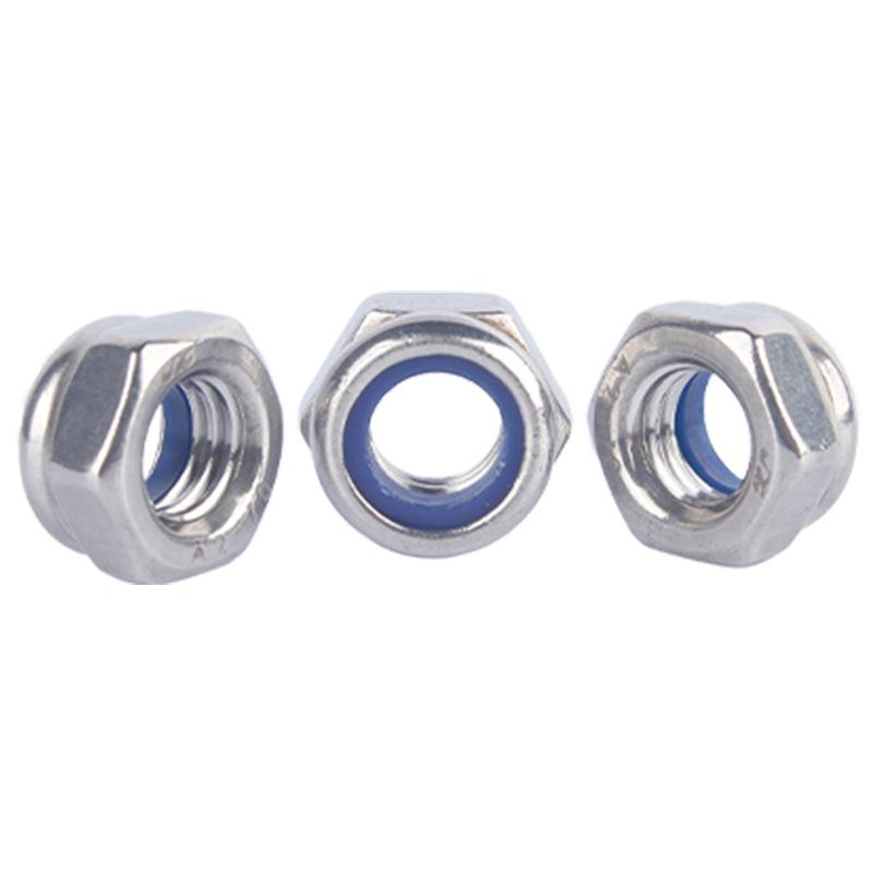 304 Edelstahl Nylon Selbstsichernde Sechskantmutter M2-M30, Anti-Rutsch DIN985 Hutmutter
