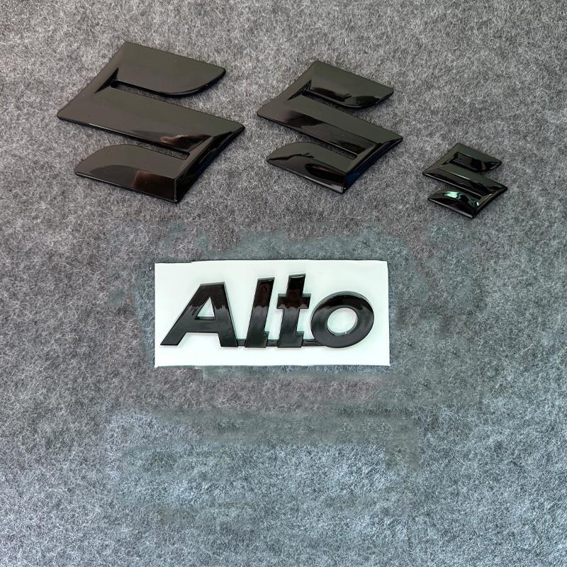 

4 шт. 5 шт. Пластиковая 3D наклейка на руль автомобиля Suzuki Alto, передняя, задняя, модифицированное letter decoration Black-4pcs