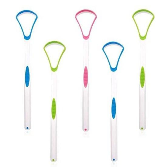 Samcos Tongue Brush Silicone 5-Piece Set 3 Colors Cleaning Cleaner Bad Breath Care Coating Double-Sided Individually Wrapped Convenient Carrying (2 2