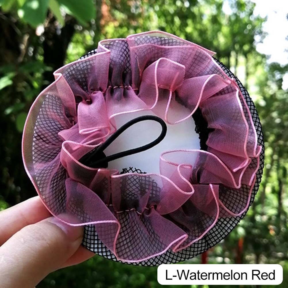 

Dot Girl Women Bun Cover Snood Hair Nets Latina Ballet Dance Skating Crochet Snoods Hair Accessories