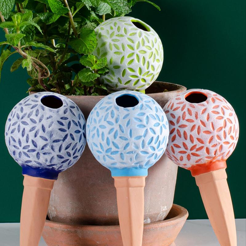 Plant Watering Spikes 4X Cute Baseball Automatic Planter Insert 185ml Irrigation Planter Insert Household Flower Watering Tool