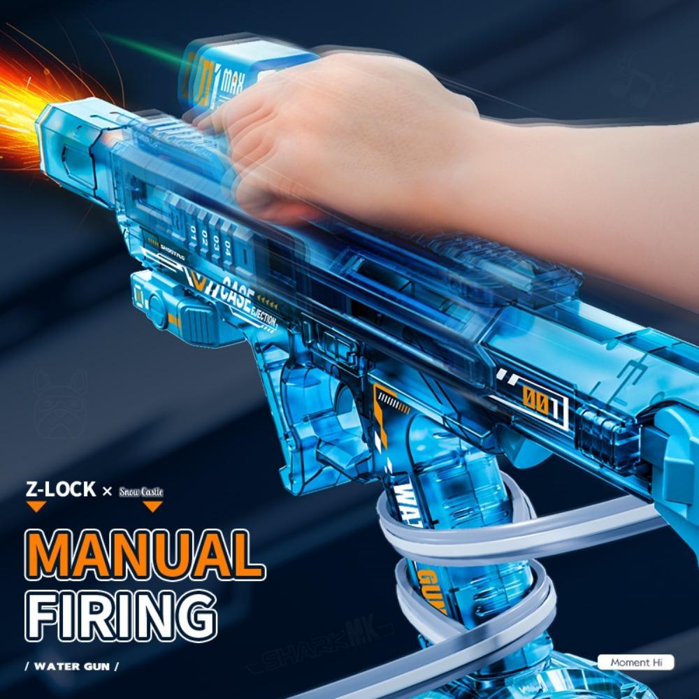 Simulated Firing with Recoil Electric Water Gun Toys Full Automatic Sensor Lights Water Pistol Summer Outdoor Games for Children