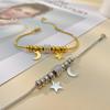 Wind Fashion Titanium Steel Snake Bone Chain Beaded Jewelry Stainless Steel Star Moon Bracelet Female