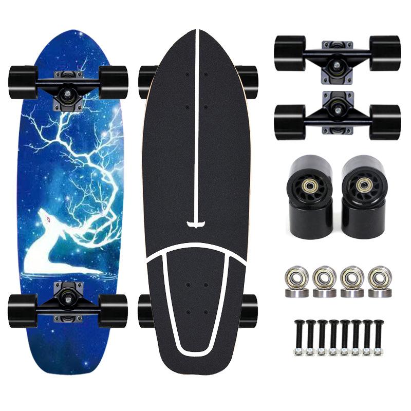 Thailand Maple Big Fish Board Single Upturned Skateboard Walking Board Land Surfboard Brush Street Board Four