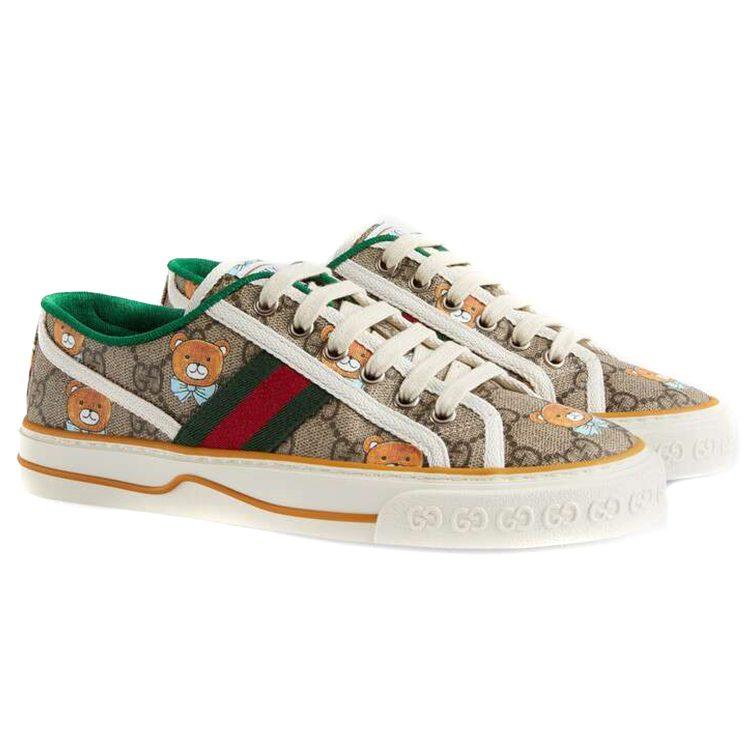 Kai x GUCCI Tennis 1977 alla Moda Basse Eleganti Scarpe da Skateboard Donna Marrone 660017 2YF10 8960