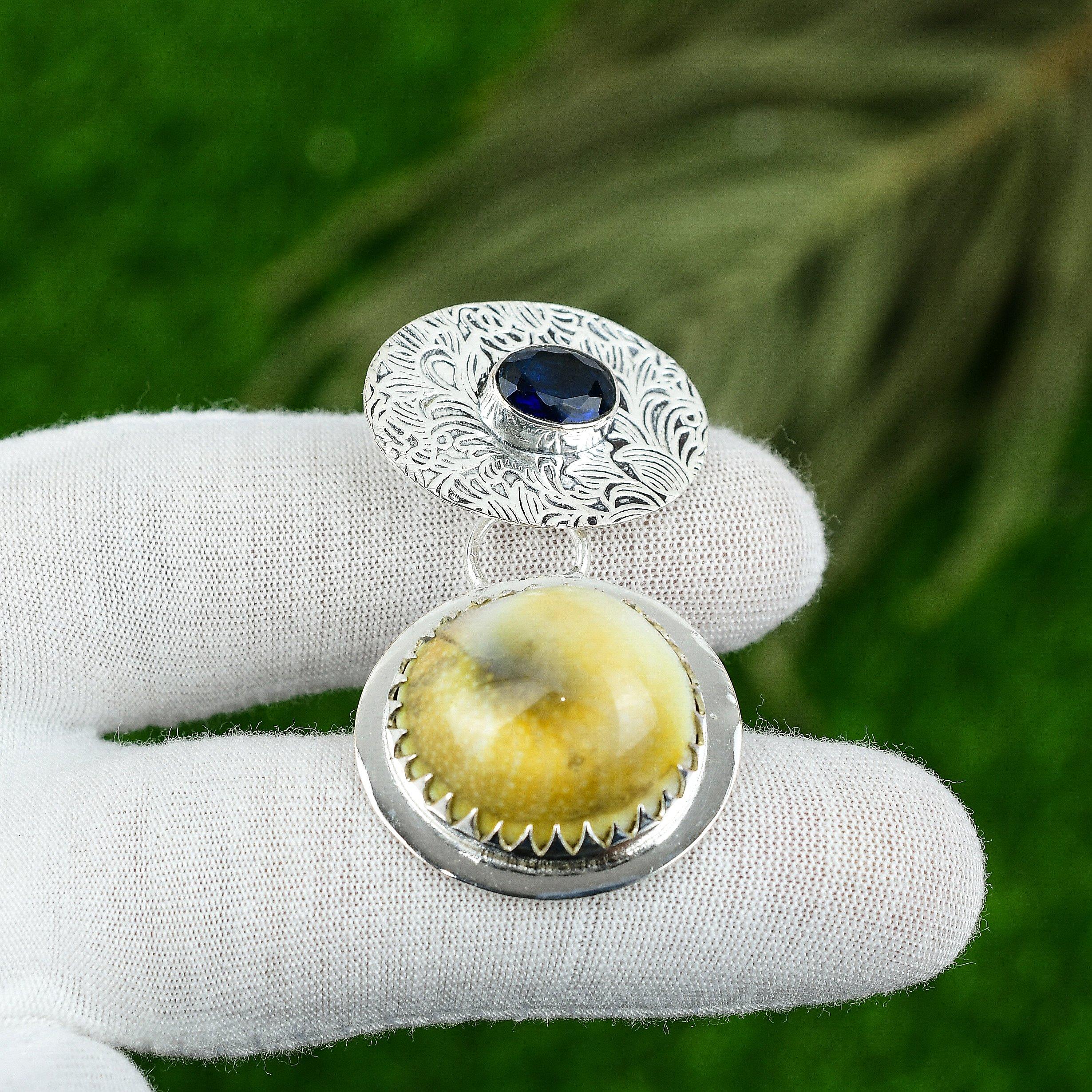 Подарок для женщин Ювелирная подвеска Серебро 925 пробы Натуральный камень Глаз Шивы