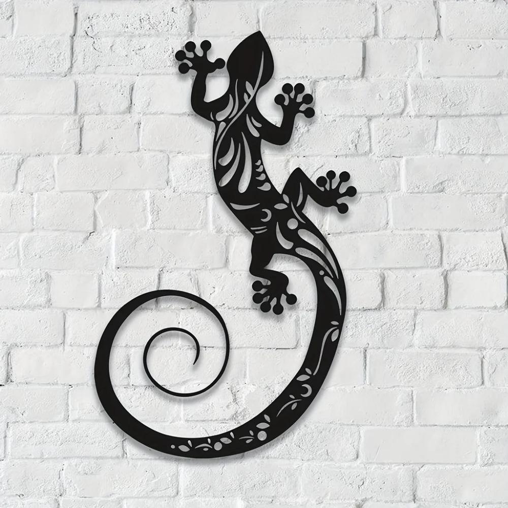 1pc 2D Lizard Metal Wall Art - Eye-Catching Home Decor for Living Room, Bedroom, and Office Wall Decor Metal Wall Hanging