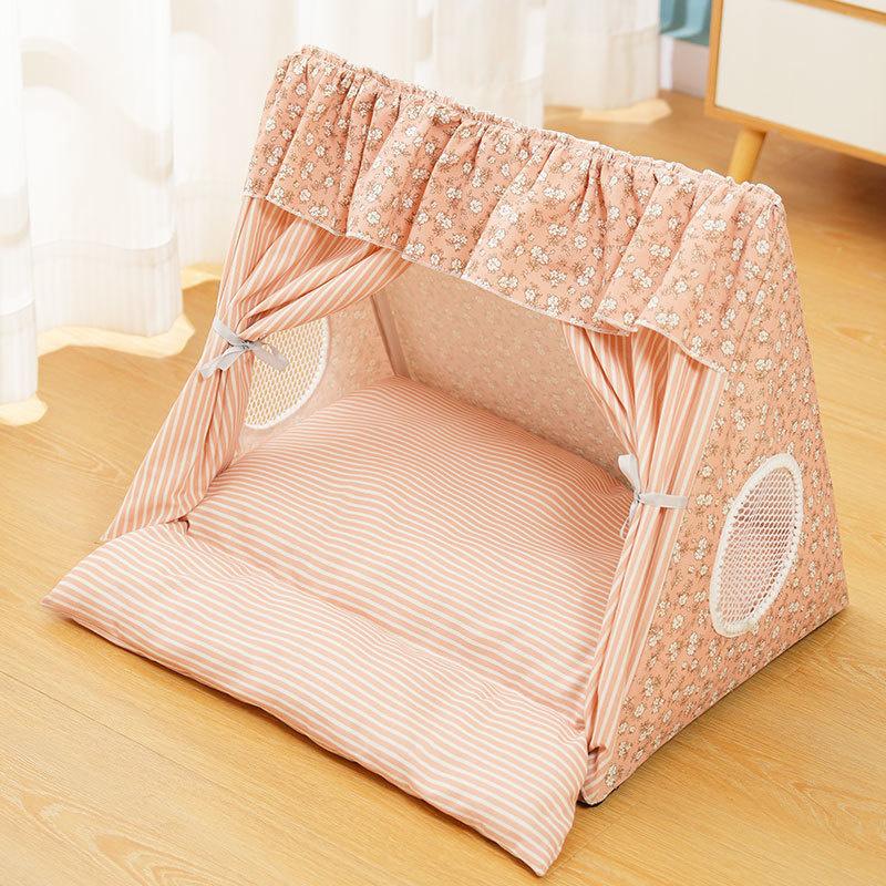 Cat Tent Bed Enclosed Removable Washable Summer Cozy House All Seasons Pet Nest For Cats And Small Dogs Home Living Room Gift