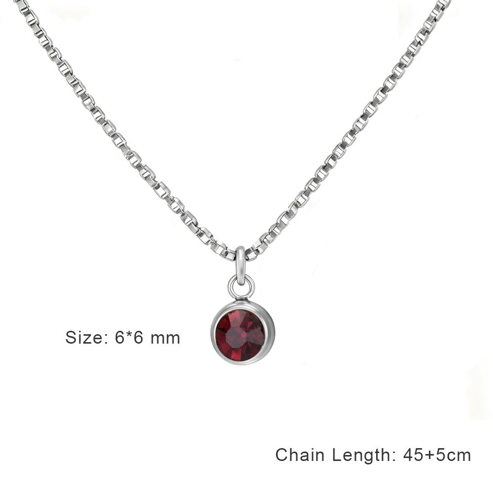 Clear Zircon 12 Month Birthstone Charm Necklace for Women Stainless Steel Thin Box Chain Necklace Jewelry Birthday Gift 2026