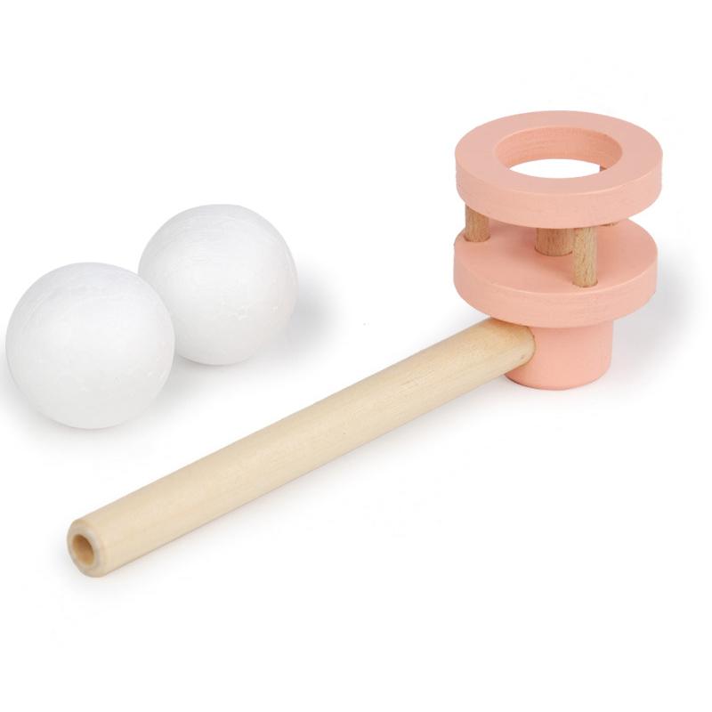 Wooden Suspension Ball Blower Children'S Puzzle Parent-Child Games Training Lung Capacity Toys Floating Blow Pipe Balls Game