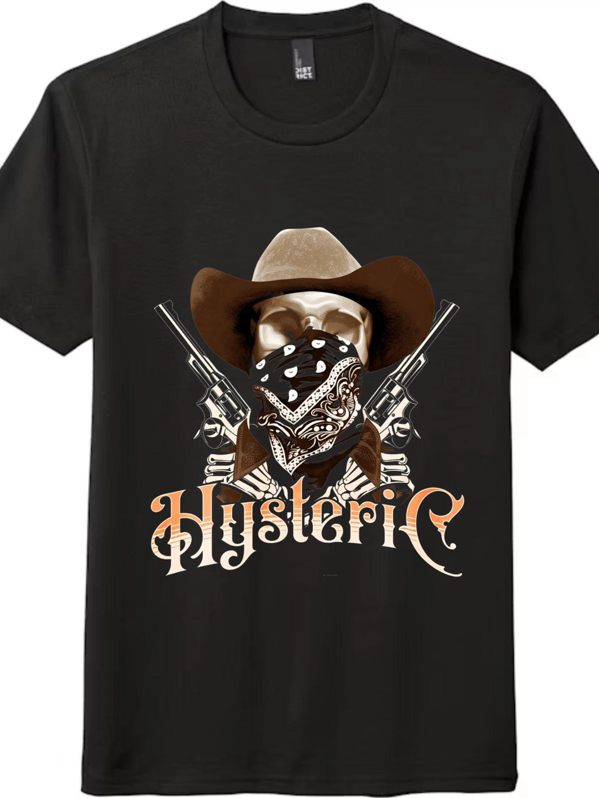 Hysteric Skull Cowboy Western Graphic T-Shirt Unisex Casual Tee XL