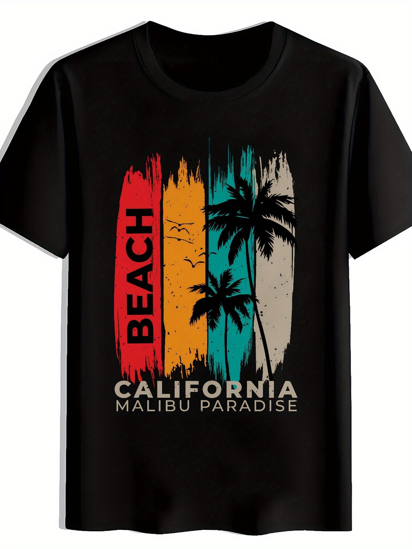 T-shirt Beach California Malibu Paradise Graphic - Red S